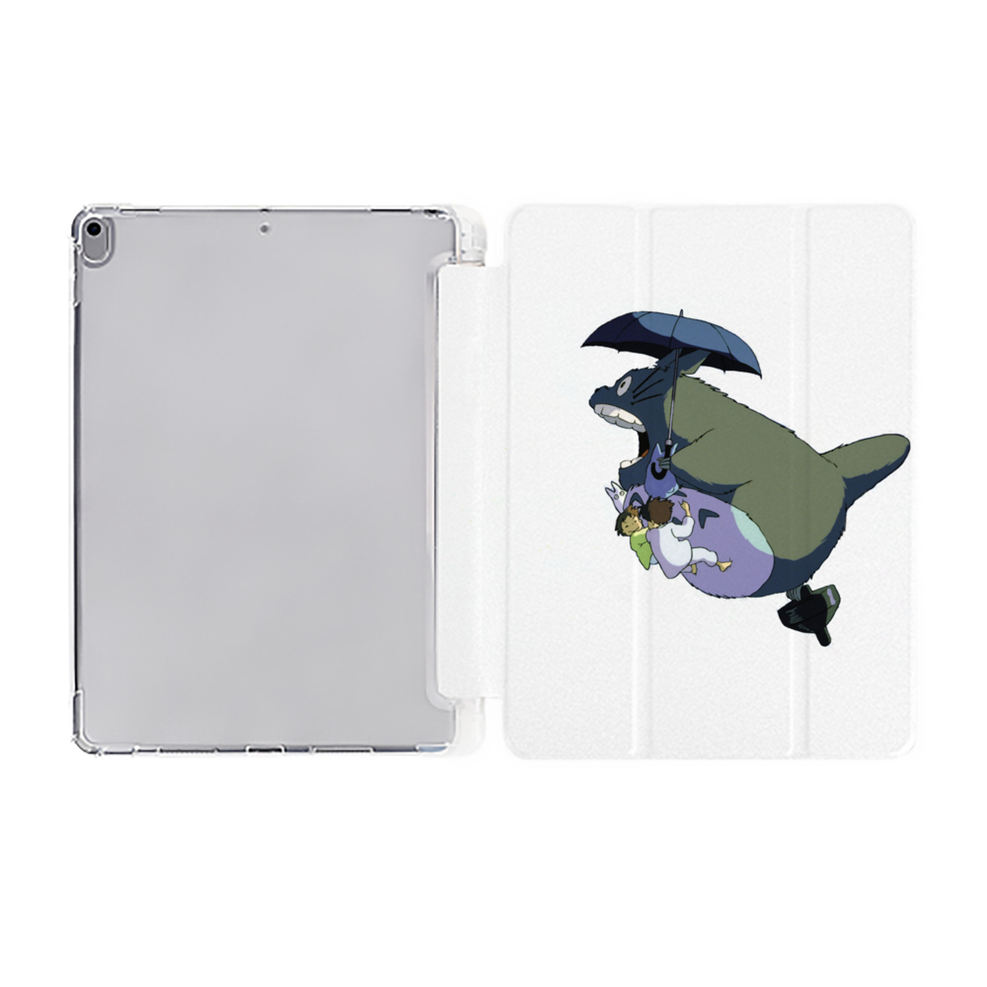 （画像用） となりのトトロ 草壁メイ 草壁サツキ My Neighbor Totoro Satsuki Kusakabe Mei Kusakabe IPad ケース ペン収納付き 三つ折りスタンド PUレザー×シリコン 対応機種9.5/10.5/10.9インチ
